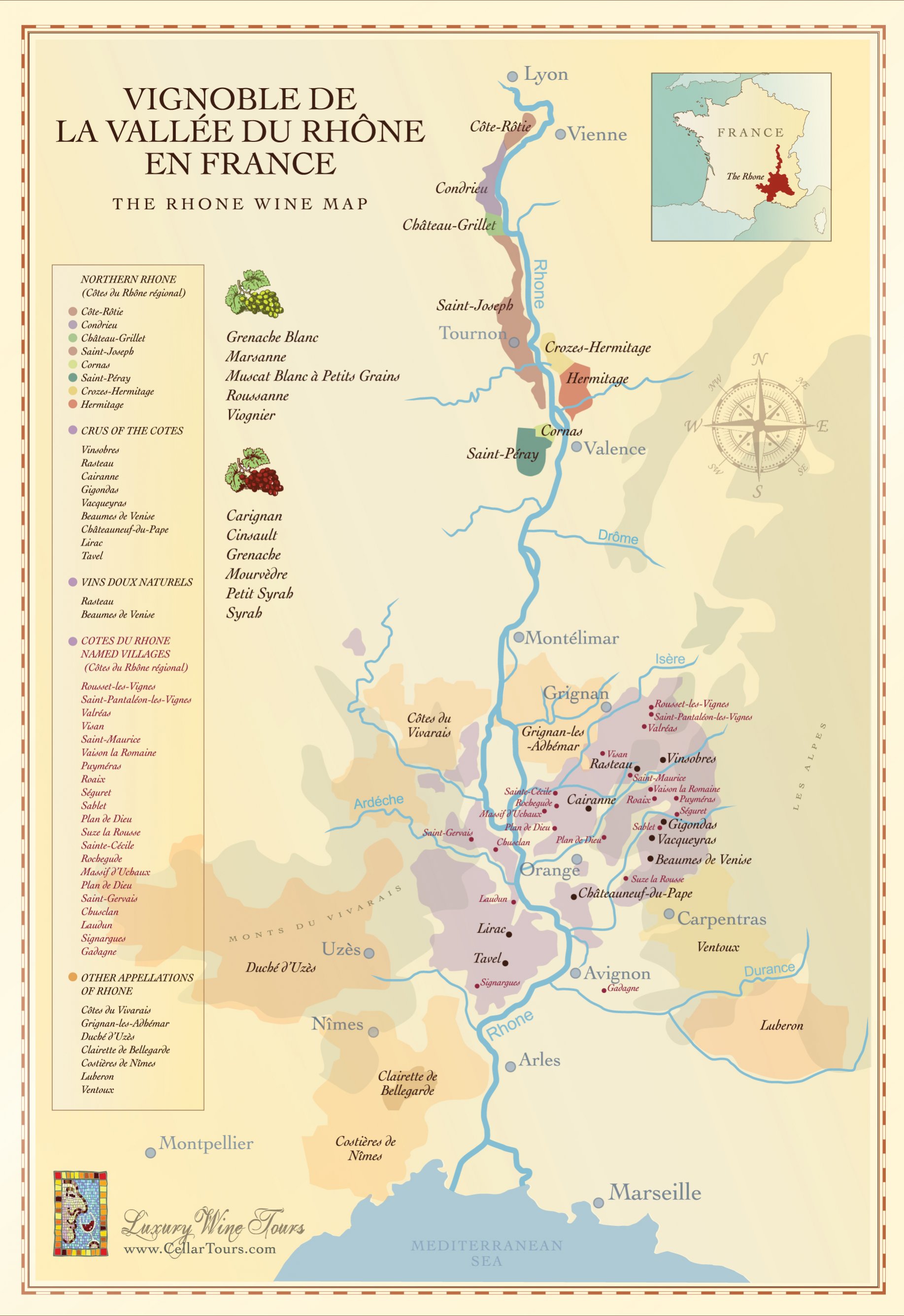 rhone wine maps
